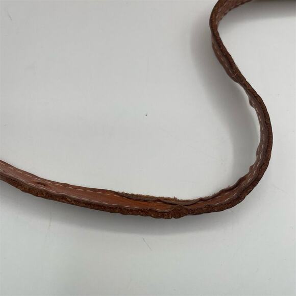 Vintage Tooled Leather Top Handle Handbag Tan Women's Purse Made In Vegas - Picture 6 of 15